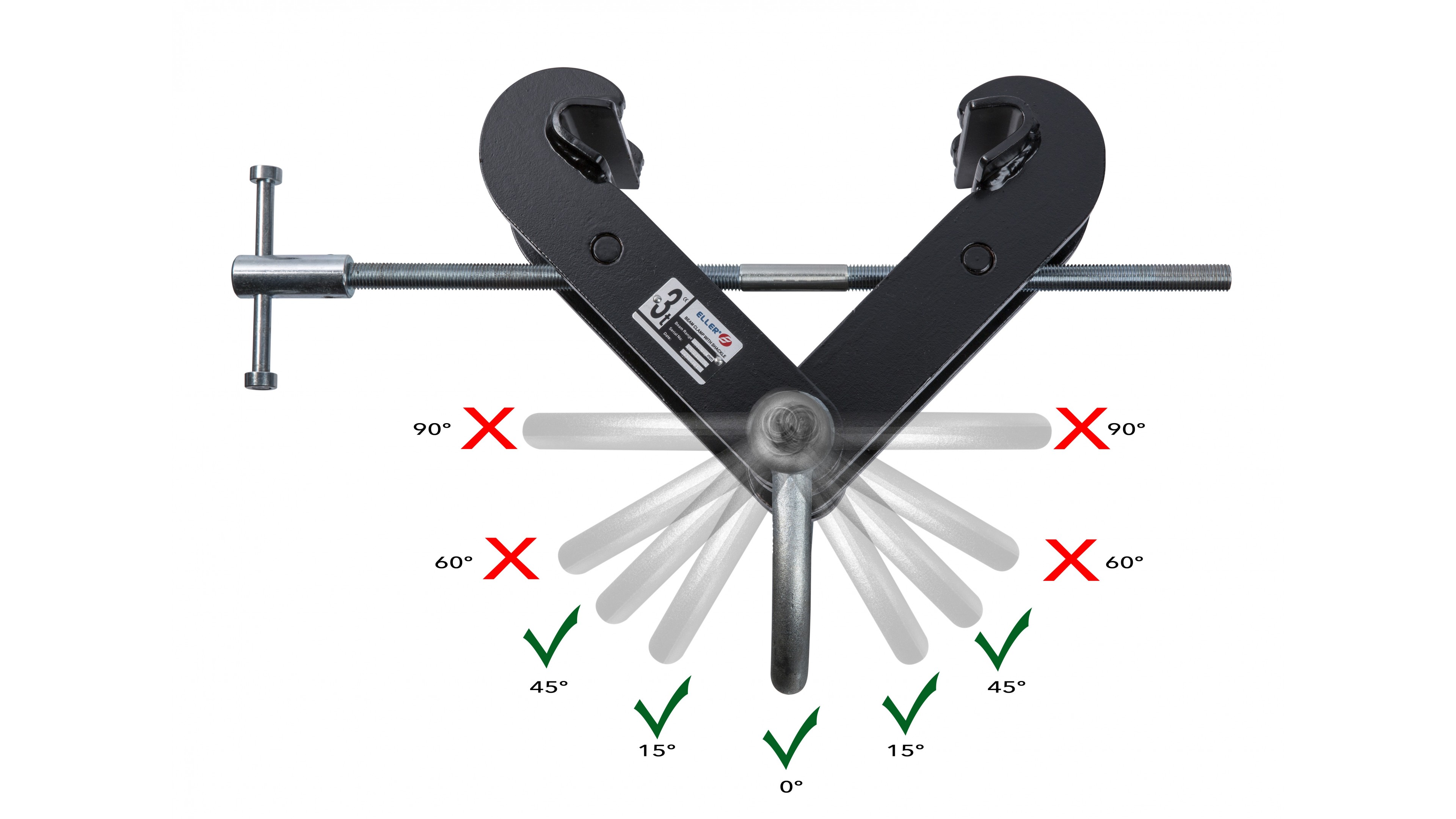 1 Ton AMH BCD01 All Material Handling BCD01 Beam Clamp with Shackle Pulling & Lifting