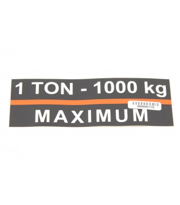 Plaque signalétique de charge - 500 kg - 00000773 - Lodestar